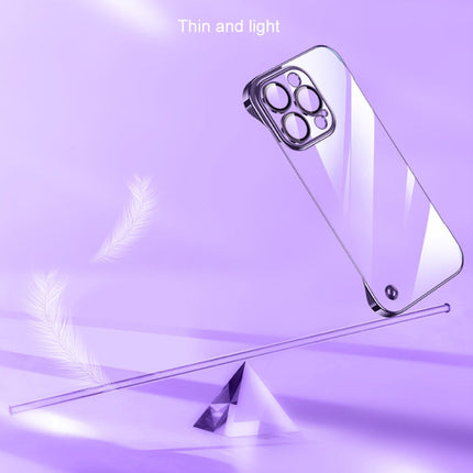 Electroplating Frameless Clear PC Phone Case, For iPhone 13 Pro Max, For iPhone 12, For iPhone 12 Pro