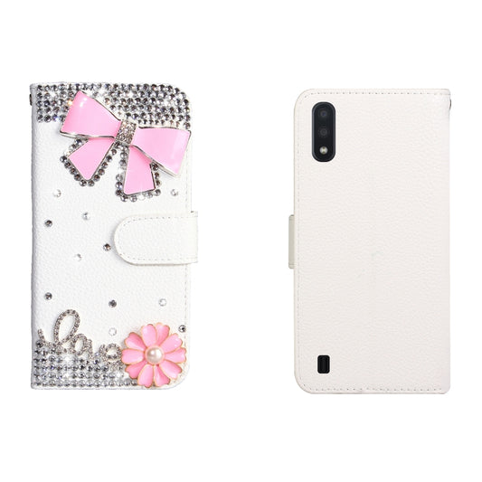 Horizontal Flip Solid Color Rhinestones Leather Case with Card Slot & Wallet & Holder, For Galaxy A01, For OPPO A11, For Galaxy A21, For Galaxy A41, For Galaxy A51, For Galaxy A71, For Huawei P40, For Huawei P40 Lite