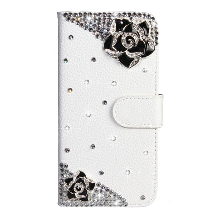 Horizontal Flip Solid Color Rhinestones Leather Case with Card Slot & Wallet & Holder, For Xiaomi Redmi 8