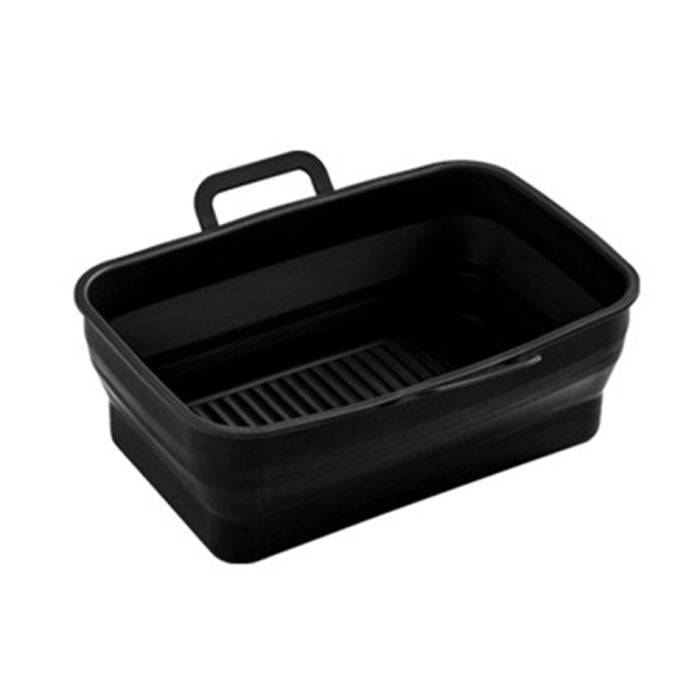 Rectangular Double Pull Basket Foldable Silicone Air Fryer Baking Pan