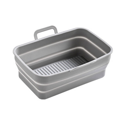 Rectangular Double Pull Basket Foldable Silicone Air Fryer Baking Pan