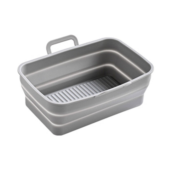 Rectangular Double Pull Basket Foldable Silicone Air Fryer Baking Pan
