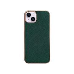 Nano Electroplating Cross Texture Genuine Leather Phone Case, For iPhone 14 Pro Max, For iPhone 14 Pro, For iPhone 14, For iPhone 14 Plus, For iPhone 13 Pro Max, For iPhone 13 Pro