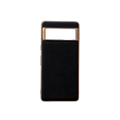 Nano Electroplating Cross Texture Genuine Leather Phone Case, For iPhone 13, For Google Pixel 6 Pro, For Google Pixel 6, For Google Pixel 6a, For Google Pixel 7 5G, For Samsung Galaxy A13 4G