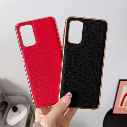 Nano Electroplating Cross Texture Genuine Leather Phone Case, For Samsung Galaxy A23 5G / 4G, For Samsung Galaxy A33 5G, For Samsung Galaxy A53 5G, For Samsung Galaxy A73 5G