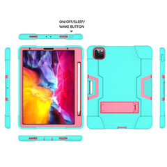 For iPad Pro 11 inch (2020) Contrast Color Robot Shockproof Silicon + PC Protective Case with Holder & Pen Slot, For iPad Pro 11 inch 2021 / 2020