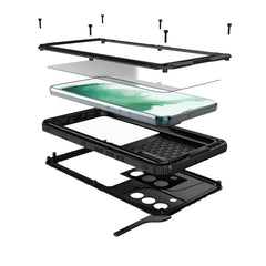 Metal + Silicone Phone Case with Screen Protector, For Samsung Galaxy S22 5G, For Samsung Galaxy S22+ 5G