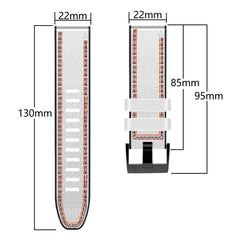 Tricolor Stitching Silicone Leather Watch Band, For Garmin Fenix 7, For Garmin Fenix 7X