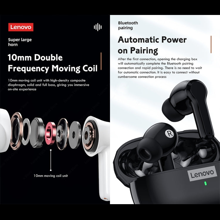 Lenovo LP1S TWS Wireless Bluetooth 5.0 Waterproof Sport Noise Reduction HIFI Bass Earphone with Mic