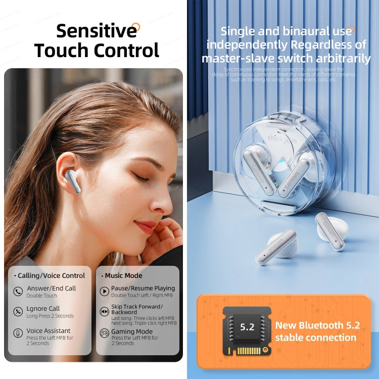 Lenovo LP10 TWS Wireless Bluetooth 5.2 Noise Reduction Earphone with Mic