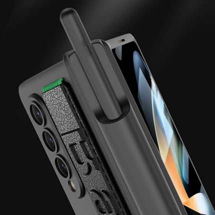 GKK Integrated Magnetic Folding Hinge Phone Case with Wrist Strap & Pen Holder, For Samsung Galaxy Z Fold4