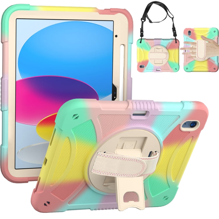 Rotary Grab Silicone And PC Tablet Case, For iPad 10th 10.9 2022