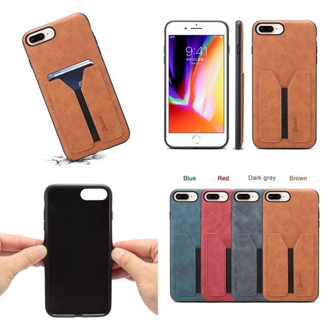 Denior DV Elastic Card PU Back Cover Phone Case, For iPhone 7 Plus / 8 Plus