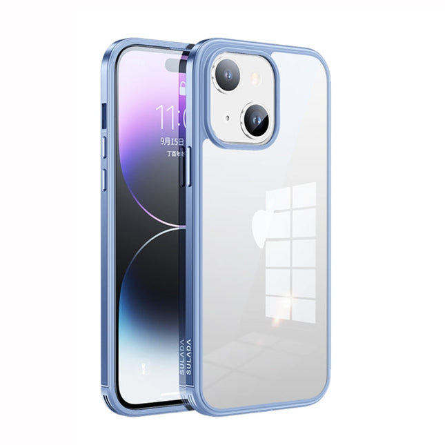 SULADA Metal Frame + Nano Glass + TPU Phone Case, For iPhone 14, For iPhone 14 Plus, For iPhone 14 Pro