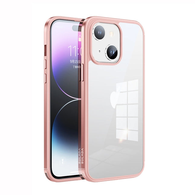 SULADA Metal Frame + Nano Glass + TPU Phone Case, For iPhone 14, For iPhone 14 Plus, For iPhone 14 Pro