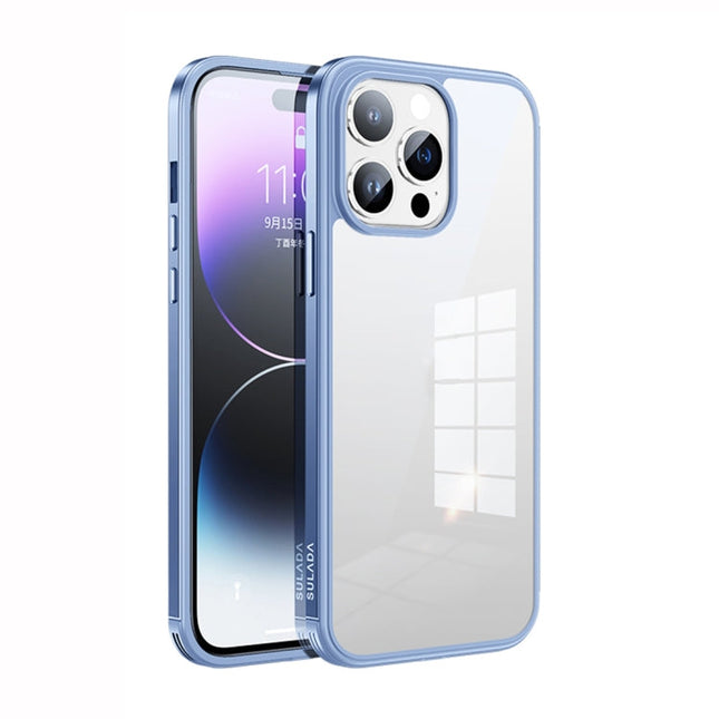 SULADA Metal Frame + Nano Glass + TPU Phone Case, For iPhone 14 Pro Max