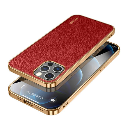 SULADA Shockproof TPU + Handmade Leather Phone Case, For iPhone 14, For iPhone 14 Plus, For iPhone 14 Pro, For iPhone 14 Pro Max