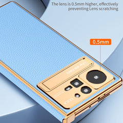 Electroplated Frame Plain Leather Phone Case, For Xiaomi Mix Fold 2