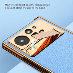 Electroplated Frame Plain Leather Phone Case, For Xiaomi Mix Fold 2