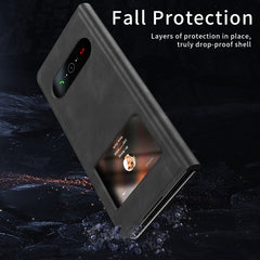 Mature Window View Flip Leather Phone Case, For Samsung Galaxy Z Fold4, For Samsung Galaxy Z Fold3 5G