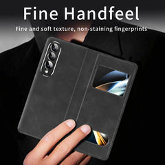 Mature Window View Flip Leather Phone Case, For Samsung Galaxy Z Fold4, For Samsung Galaxy Z Fold3 5G
