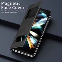 Mature Window View Flip Leather Phone Case, For Samsung Galaxy Z Fold4, For Samsung Galaxy Z Fold3 5G