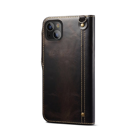 Denior Oil Wax Cowhide Magnetic Button Genuine Leather Case, For iPhone 13, For iPhone 13 mini, For iPhone 12 Pro Max, For iPhone 12 / 12 Pro, For iPhone 12 mini, For Samsung Galaxy S20