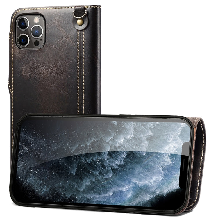 Denior Oil Wax Cowhide Magnetic Button Genuine Leather Case, For iPhone 12 Pro Max, For iPhone 12 / 12 Pro, For iPhone 12 mini, For Samsung Galaxy S20, For Samsung Galaxy S20+, For Samsung Galaxy S20 Ultra, For Samsung Galaxy Note20