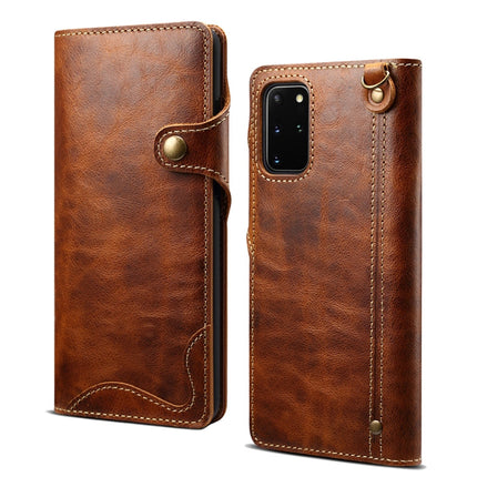 Denior Oil Wax Cowhide Magnetic Button Genuine Leather Case, For iPhone 13, For iPhone 13 mini, For iPhone 12 Pro Max, For iPhone 12 / 12 Pro, For iPhone 12 mini, For Samsung Galaxy S20