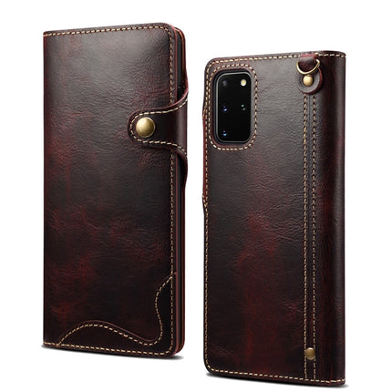 Denior Oil Wax Cowhide Magnetic Button Genuine Leather Case, For iPhone 13, For iPhone 13 mini, For iPhone 12 Pro Max, For iPhone 12 / 12 Pro, For iPhone 12 mini, For Samsung Galaxy S20