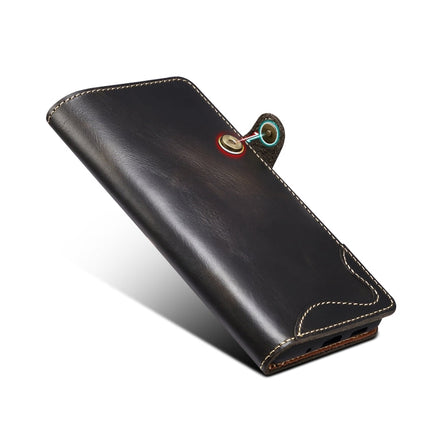 Denior Oil Wax Cowhide Magnetic Button Genuine Leather Case, For Samsung Galaxy S20+, For Samsung Galaxy S20 Ultra, For Samsung Galaxy Note20, For Samsung Galaxy Note20 Ultra, For Samsung Galaxy S21 5G, For Samsung Galaxy S21+ 5G