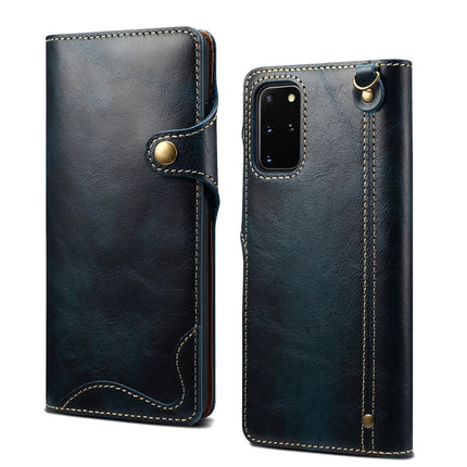 Denior Oil Wax Cowhide Magnetic Button Genuine Leather Case, For Samsung Galaxy S20+, For Samsung Galaxy S20 Ultra, For Samsung Galaxy Note20, For Samsung Galaxy Note20 Ultra, For Samsung Galaxy S21 5G, For Samsung Galaxy S21+ 5G