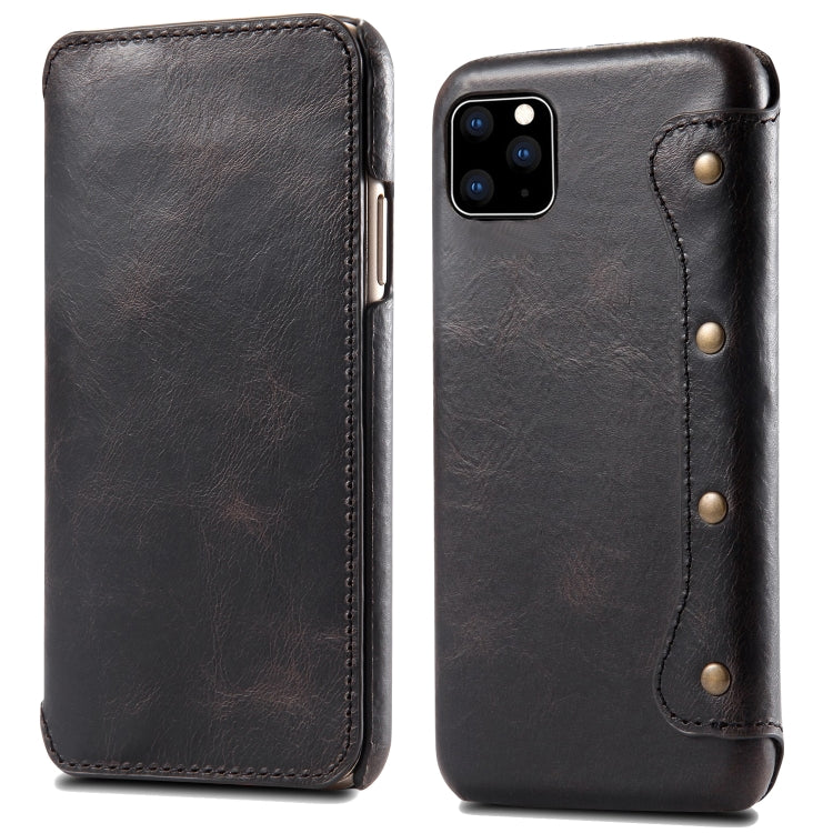 Denior Oil Wax Top Layer Cowhide Simple Flip Leather Case, For Samsung Galaxy S10, For Samsung Galaxy S10e, For Samsung Galaxy S10+, For iPhone 11, For iPhone 11 Pro, For iPhone 11 Pro Max, For iPhone 12 mini, For iPhone 12 / 12 Pro