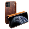 Denior Oil Wax Top Layer Cowhide Simple Flip Leather Case, For Samsung Galaxy S10, For Samsung Galaxy S10e, For Samsung Galaxy S10+, For iPhone 11, For iPhone 11 Pro, For iPhone 11 Pro Max, For iPhone 12 mini, For iPhone 12 / 12 Pro