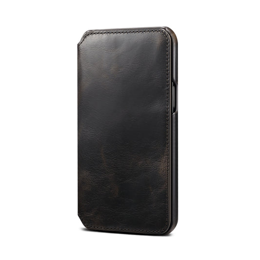 Denior Oil Wax Top Layer Cowhide Simple Flip Leather Case, For iPhone 12 Pro Max, For iPhone 13 mini, For iPhone 13, For iPhone 13 Pro, For iPhone 13 Pro Max