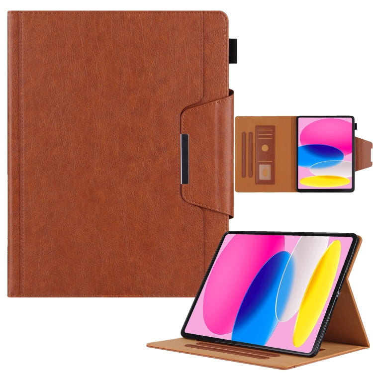 Solid Color Metal Buckle Leather Smart Tablet Case, For iPad 10th Gen 10.9 2022