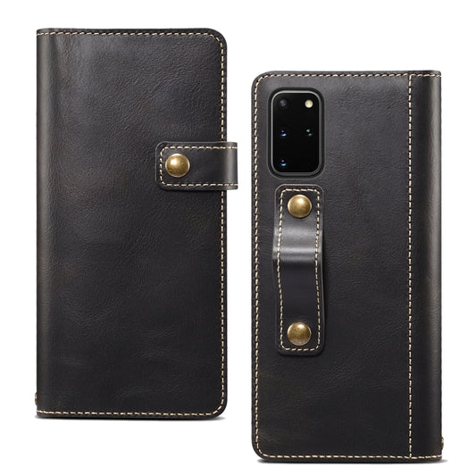 Denior Oil Wax Cowhide DK Magnetic Button Leather Phone Case, For Samsung Galaxy S20, For Samsung Galaxy S20+, For Samsung Galaxy S20 Ultra, For Samsung Galaxy Note20, For Samsung Galaxy Note20 Ultra, For iPhone 12 mini, For iPhone 12 / 12 Pro