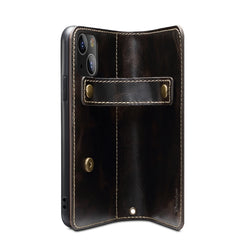 Denior Oil Wax Cowhide DK Magnetic Button Leather Phone Case, For iPhone 13, For iPhone 13 Pro, For iPhone 13 Pro Max, For iPhone 14, For iPhone 14 Plus, For iPhone 14 Pro, For iPhone 14 Pro Max