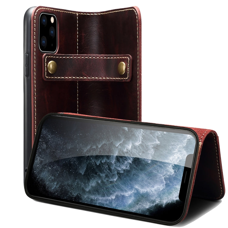 Denior Oil Wax Cowhide DK Magnetic Button Leather Phone Case, For iPhone 13, For iPhone 13 Pro, For iPhone 13 Pro Max, For iPhone 14, For iPhone 14 Plus, For iPhone 14 Pro, For iPhone 14 Pro Max