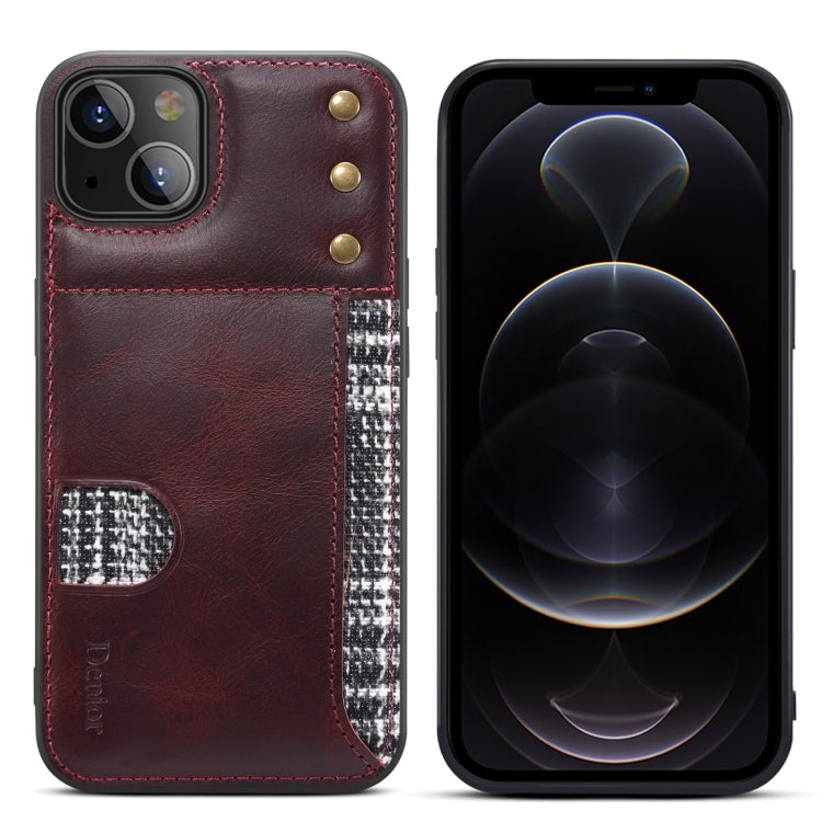 Denior Oil Wax Cowhide Card Slot Phone Case, For iPhone 14 Pro Max, For iPhone 14 Pro, For iPhone 14, For iPhone 14 Plus, For iPhone 13 Pro Max, For iPhone 13 Pro, For iPhone 13, For iPhone 12 Pro Max