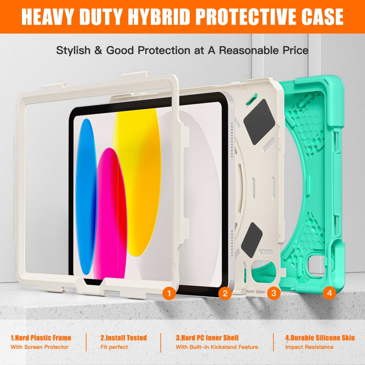 Rotatable Kickstand Grip Heavy Duty Hard Rugged Tablet Case, For iPad 10th Gen 10.9 2022