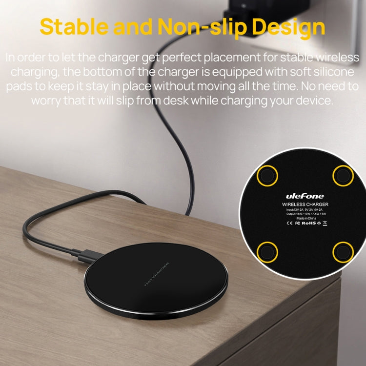 Ulefone UF005 15W Round Fast Charging Qi Wireless Charger, Ulefone UF005