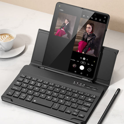 GKK Magnetic Folding Bluetooth Keyboard Leather Case with Pen, For Samsung Galaxy Z Fold4