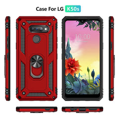 Shockproof TPU + PC Protective Case with 360 Degree Rotating Holder, For LG K50S