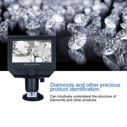 G600 600X 3.6MP 4.3 inch HD LCD Display Portable Digital Microscope, EU Plug, AU Plug, UK Plug