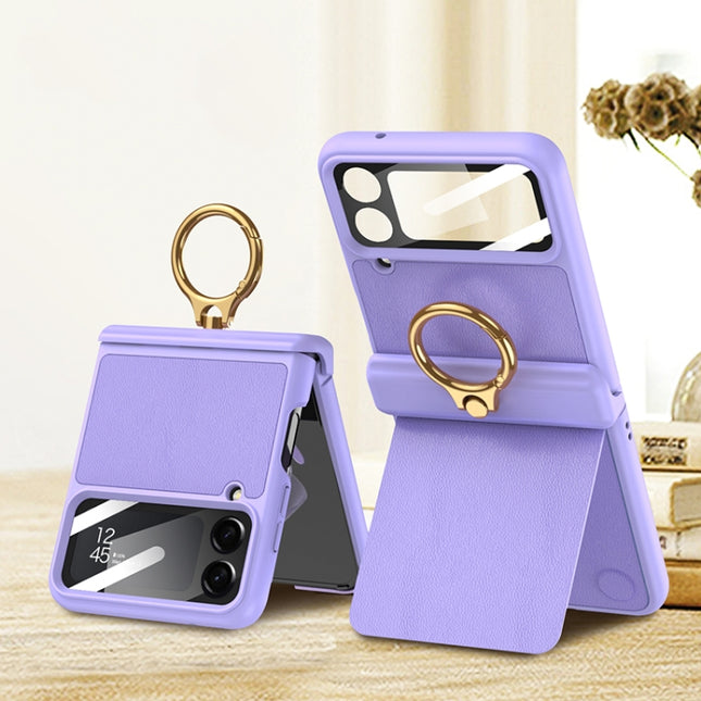 GKK Magnetic Fold Hinge Full Coverage Phone Case with Ring Holder, For Samsung Galaxy Z Flip4