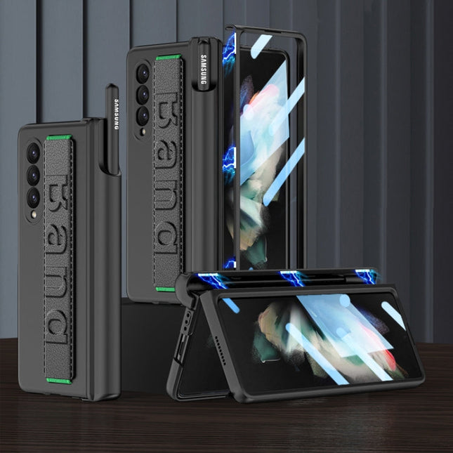 GKK Magnetic Fold Hinge Shockproof Phone Case with Wrist Strap, For Samsung Galaxy Z Fold3 5G