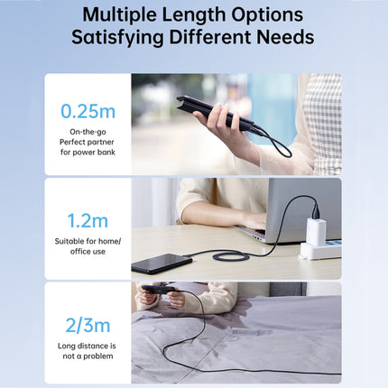 JOYROOM 2.4A USB to 8 Pin Surpass Series Fast Charging Data Cable, 0.25m, 1.2m, 2m, 3m