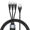 ADC-008 66W USB to USB-C/Type-C + 8 Pin + Micro USB 3 in 1 Fully Compatible Fast Charge Data Cable, 1.2m, 2m