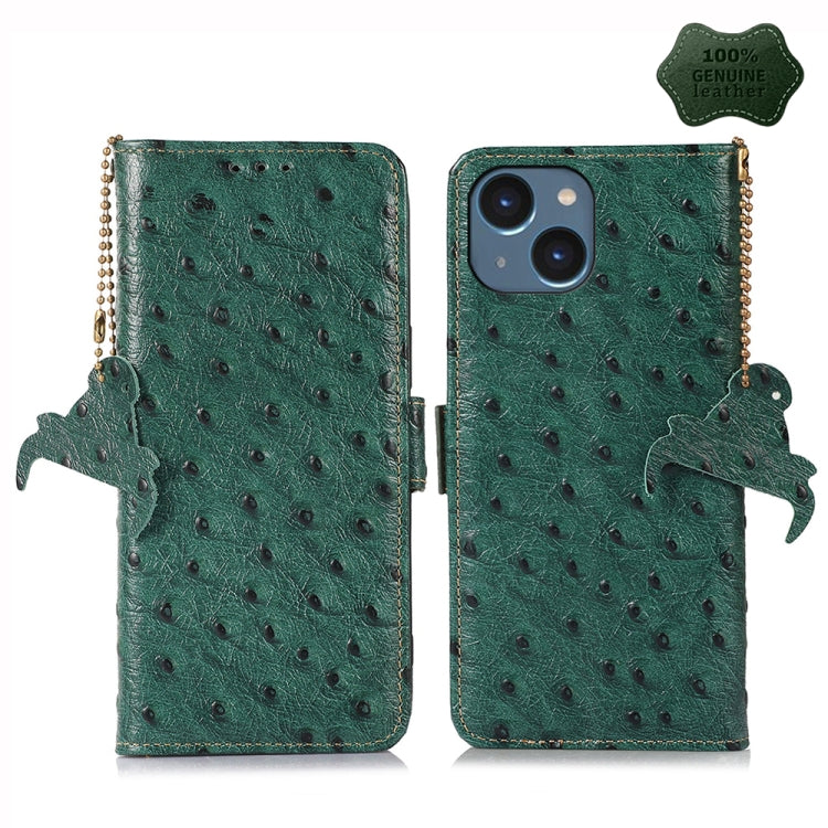 Ostrich Pattern Genuine Leather RFID Phone Case, For iPhone SE 2024, For iPhone 15 Pro Max, For iPhone 15 Pro, For iPhone 15 Plus, For iPhone 15, For iPhone 14 Plus, For iPhone 14, For iPhone 14 Pro